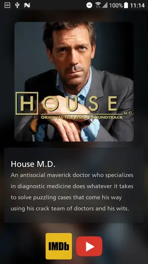Cinemana series detail page for House M.D. with IMDb and trailer buttons